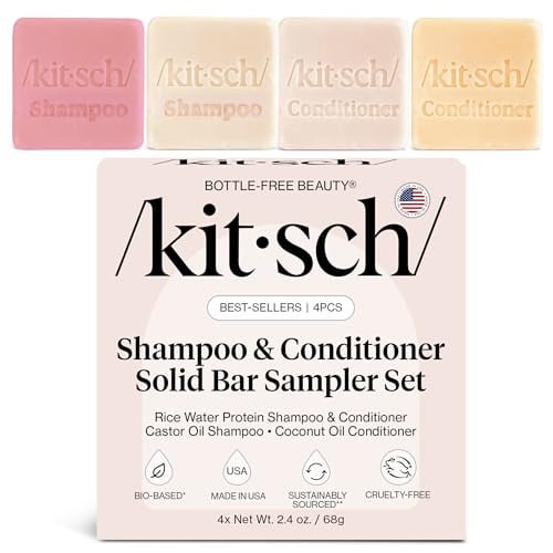 Kitsch Shampoo and Conditioner Set 4pc Sampler Bars with Rice Water Deal