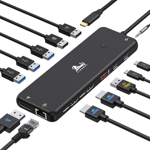 LIONWEI USB C Docking Station 13-in-1 Triple Display