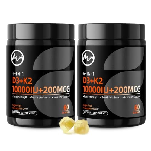 M inch Vitamin D3 K2 Gummies 10000IU/200mcg 2-Pack Deal