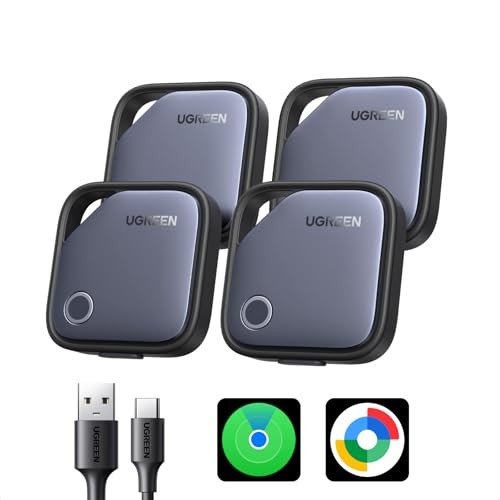 UGREEN Finder Duo Bluetooth Tracker Tags 4-Pack (iOS and Android)