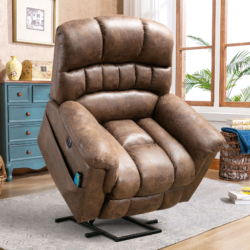 Latitude Run 41.3” Wide Extra Large Power Lift Recliner Chair with Soothing Heat & Massage