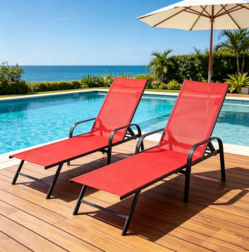 DUMOS Chaise Lounge Outdoor Tanning Chair Deal