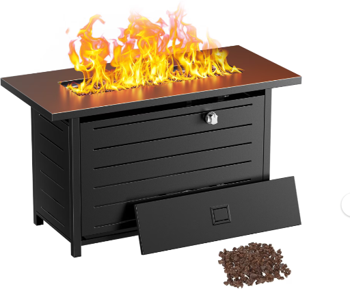 Philergo 43" Rectangular Gas Fire Pit Table