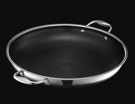HEXCLAD 14" Hybrid Frying Pan w/ Stainless Tempered Glass Lid