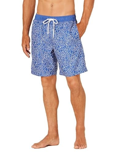 Amazon Essentials Men's 9" Relaxed-Fit Quick-Dry Swim Trunk, Silhouette Floral Deal