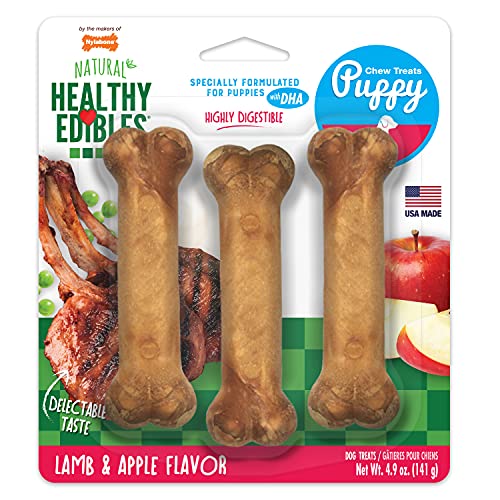 Nylabone Healthy Edibles Puppy Dog Treats Lamb & Apple Flavor 3 Count