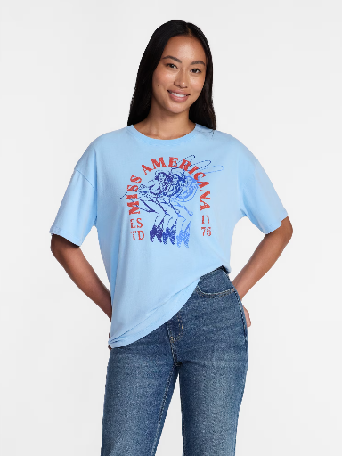 Way to Celebrate Women's Graphic Cotton Tee with Short Sleeves XXS-XXL Deal