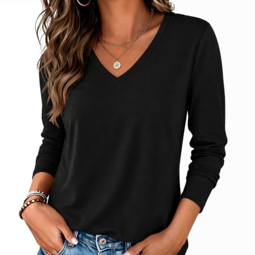 Zeagoo Women's Long Sleeve V-Neck Tee Deal