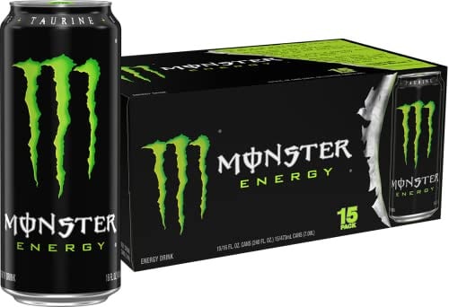 Monster Energy Drink, Green, Original, 16 Ounce Pack of 15 Deal