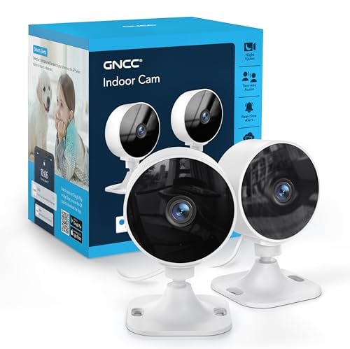 GNCC 2.4GHz Indoor Security Camera for Home 1080P 2-Pack