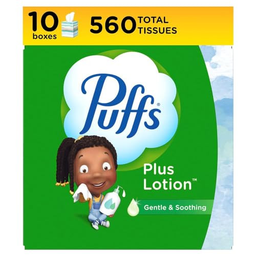Puffs Plus Lotion Facial Tissues, 10-Boxes
