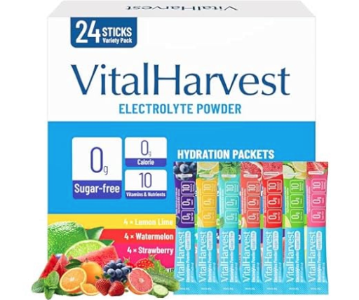 VitalHarvest Electrolytes Powder Packets 24-Count