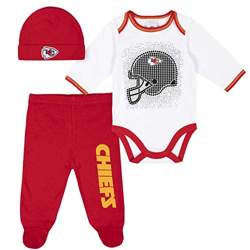 Gerber Unisex Baby NFL Team Footed Pant and Bodysuit Gift Set, Kansas City Chiefs, 6-9 Months