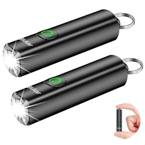 Blukar USB-C Rechargeable 360 Lumen EDC Mini Keychain Flashlights 2-Pack
