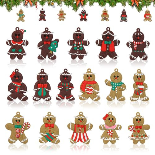 Gingerbread Man Ornaments for Christmas Tree (16 Designs)