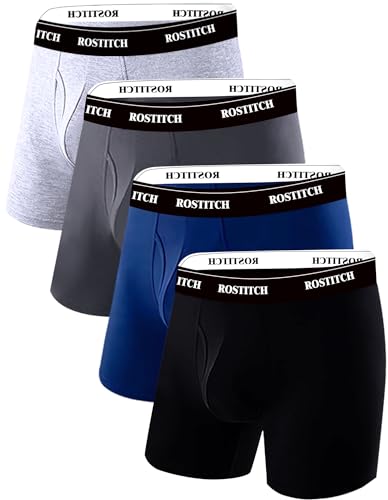 Men's Cotton Boxer Briefs, Size Large, 4-Pack