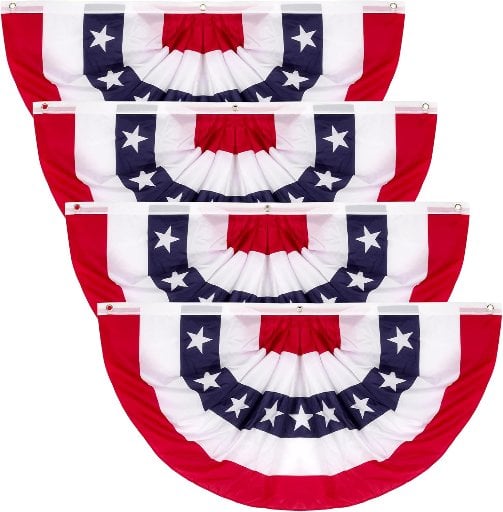 Heartome 4-Pack 2 x 4 ft 4th of July American Flag Bunting Deal