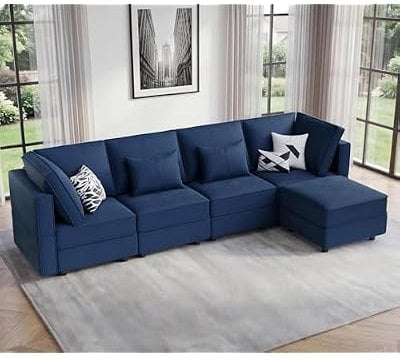 Vesgantti 118" 6 Seats U Shaped Modular Sectional Couch with Storage