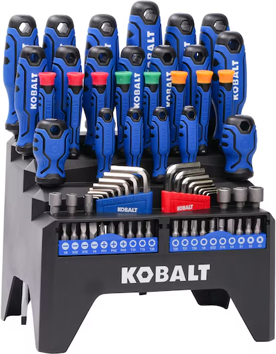 Kobalt 69-Piece 6" Magnetic Multi-Bit Combination Tip Screwdriver Set w/ Rack