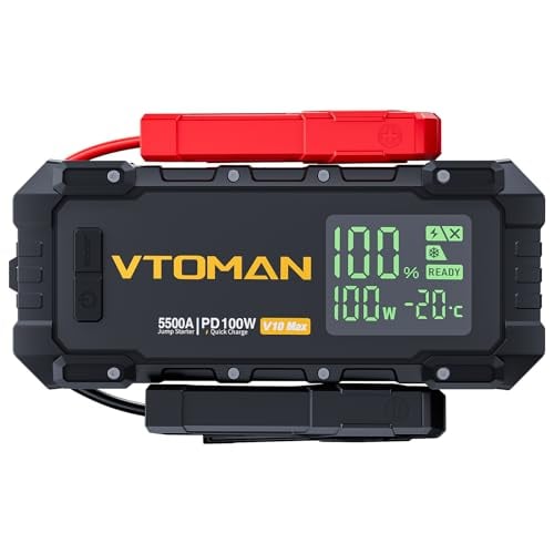 VTOMAN V10 Max 5500A Portable Jump Starter w/ 100W Bi-Directional Fast Charger Deal