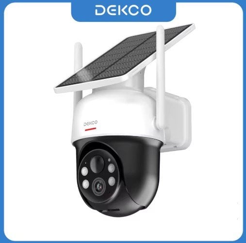 Dekco 3MP Solar WiFi PTZ Security Camera with Battery & Solar Panel Deal
