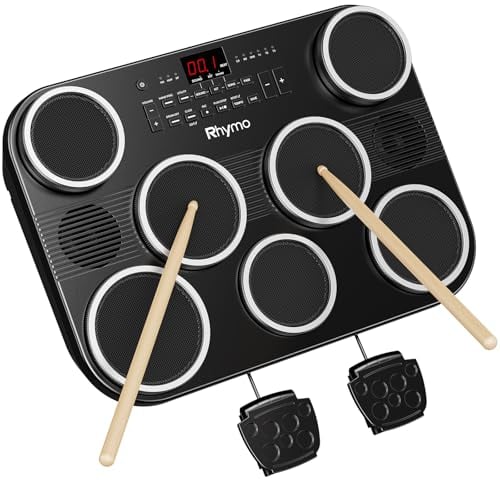 Electronic Tabletop Drum Set with 7 Velocity-Sensitive Mesh Pads Deal