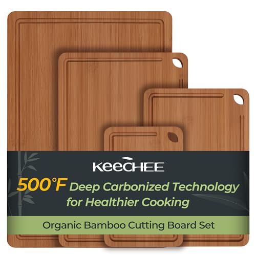 4 Piece Carbonized Bamboo Cutting Board Deal