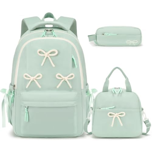 3PCS Bow Backpack with Lunch Box Pencil Case Deal