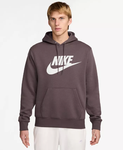 Nike Men's Club Fleece Pullover Hoodie (Tattoo/White) Deal