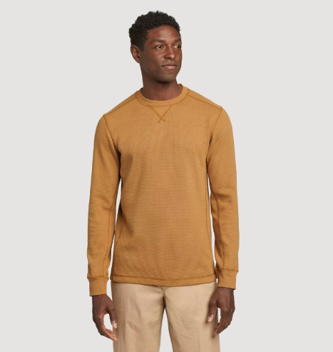 Eddie Bauer Men's Eddie's Favorite Ultrasoft Thermal Crew (Tawny)