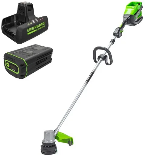 Greenworks 82V 16 Inch Brushless String Trimmer 1.5KW Kit with (2) 2.5 Ah Battery and Dual Port Rapid Charger