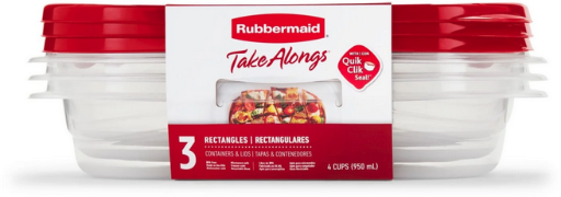 Rubbermaid TakeAlongs 4-Cup Rectangle Containers 3-Pack Deal