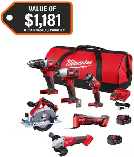 Milwaukee M18 18-Volt Lithium-Ion Cordless Combo Kit (6-Tool) Deal