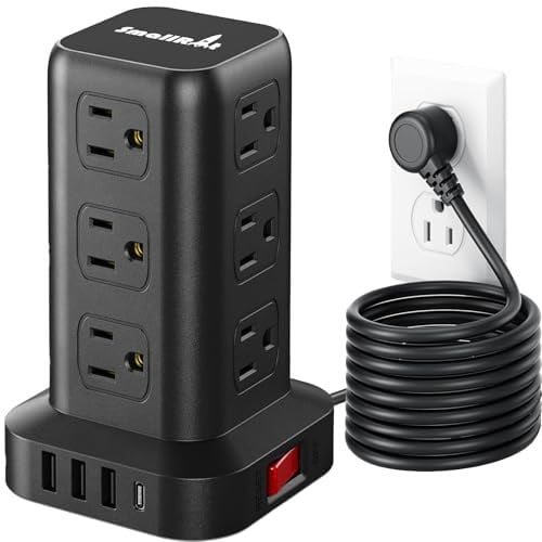 SMALLRT Surge Protector Power Strip Tower w/ 12 AC Outlets, PD 20W USB-C & 3 USB-A Ports Deal