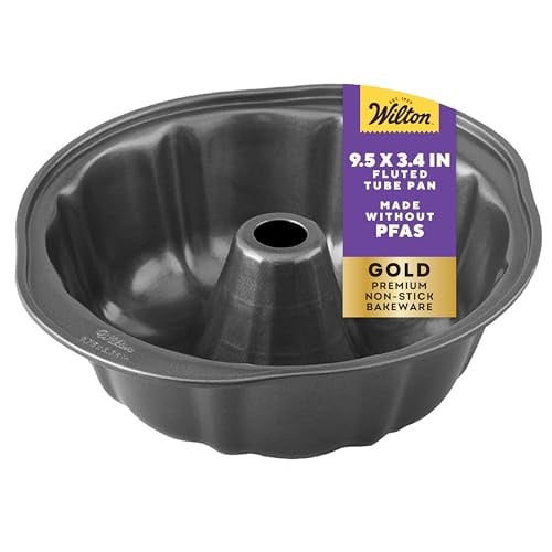Wilton Gold Non-Stick Fluted Tube Cake Pan - 9.49 x 3.37 Inches Deal