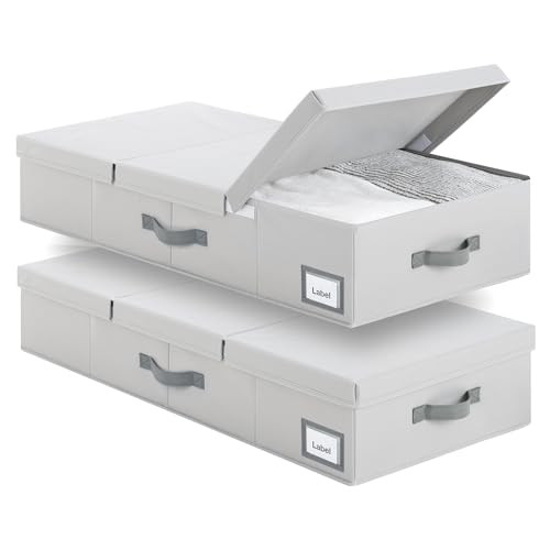 GRANNY SAYS Underbed Storage Organizer w/ Flid-Top Lid 2-Pack 58L