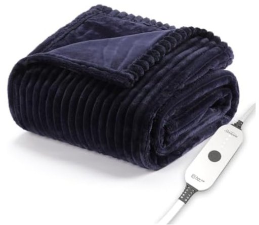 Sunbeam Royal Posh Ribbed Velvet Heated Throw Blanket 50" x 60"