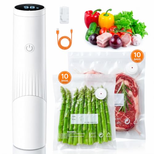 Compact Vacuum Sealer for Food with 20 Reusable Vacuum Bags Deal