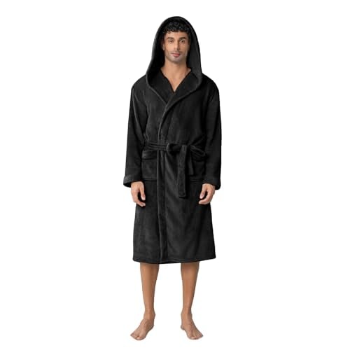 Hooded Premium Plush Bathrobe w/ Pockets