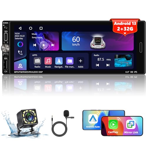 Android 13 Single DIN Car Stereo 6.9 Inch HD Touchscreen Deal