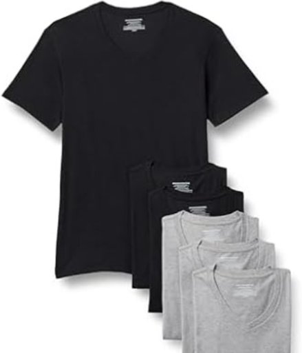 Amazon Essentials Men's V-Neck Undershirt 6-Pack