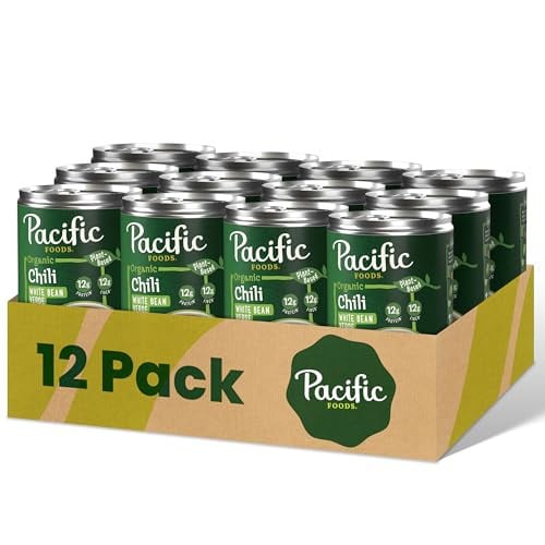 Pacific Foods Organic White Bean Verde, Chili, Plant Based 12-Pack