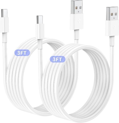 2-Pack USB A to USB C Car Carplay Cable