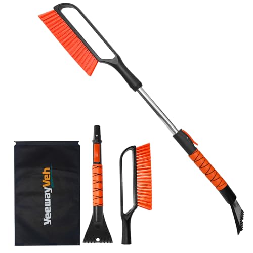 35" YeewayVeh 2-in-1 Car Snow Brush & Ice Scraper (Orange)