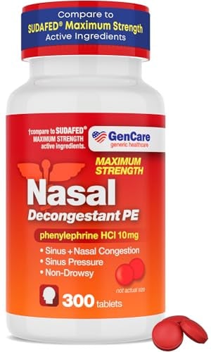 GenCare Decongestant Phenylephrine HCl 10mg 72 Count Deal