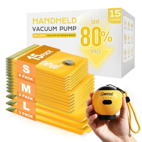 Travel Vacuum Bags with Pump 15-Pack Deal