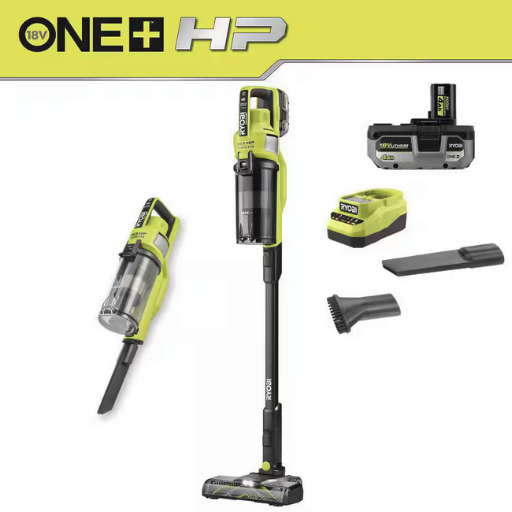 RYOBI ONE+ HP 18V Cordless Pet Stick Vacuum Cleaner Kit with 4.0 Ah Battery