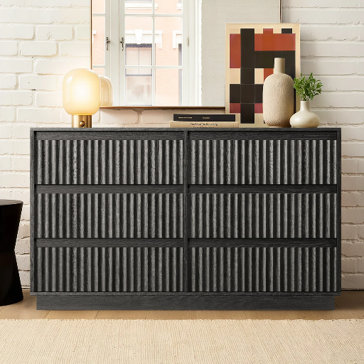 Dejesus 47.2"W 6-Drawer Double Dresser With Waveform Fluted Panels Deal