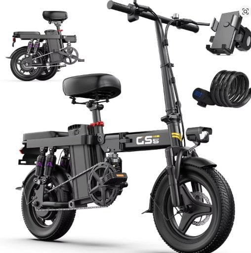 Uplee GS5 740W Motor 48V 15Ah Folding Electric Bike 14" Fat Tire Black Deal
