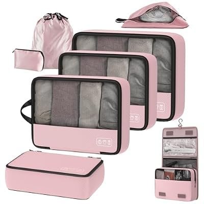 Compression Packing Cubes for Travel, 8-Piece Deal